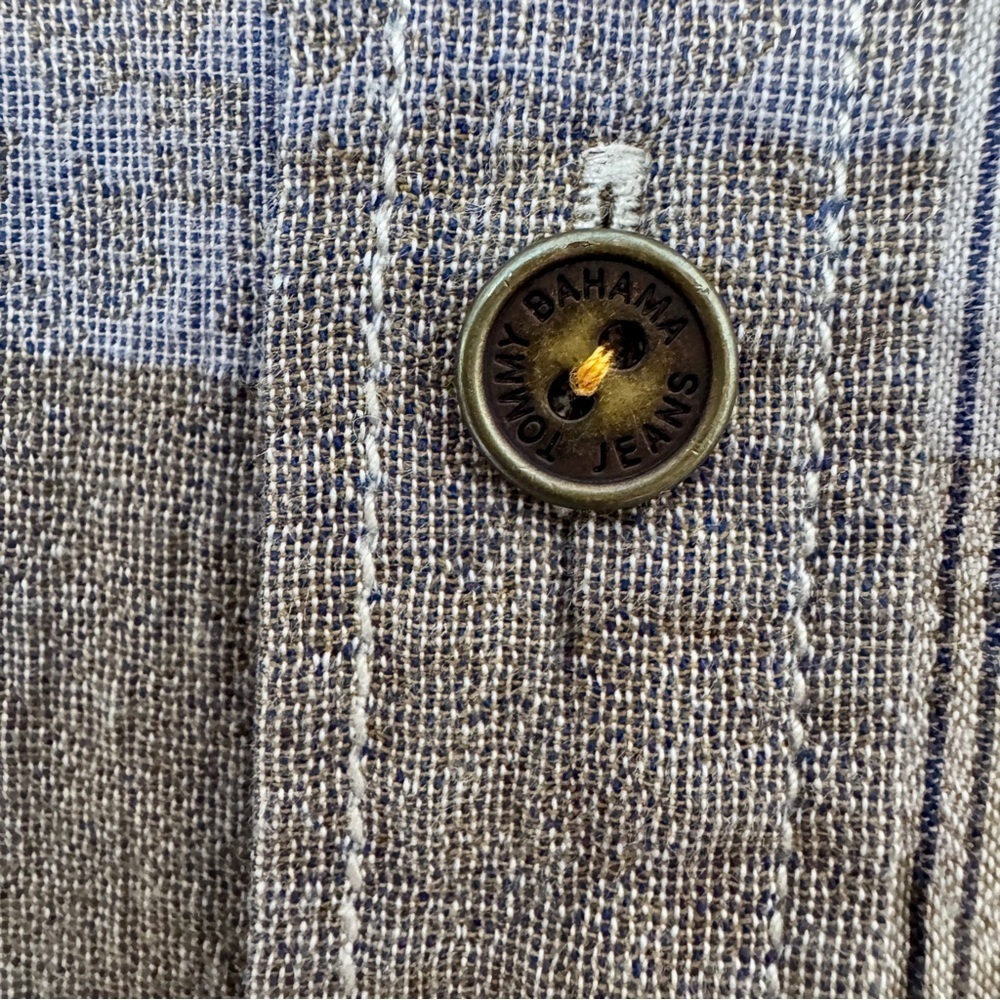 Tommy Bahama Jeans XL Patchwork Plaid Button Down Shirt 100% Cotton - Picture 4 of 9